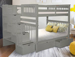 Full over Full Stairway Bunk Beds