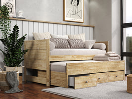 This Captains Bed in Weathered Honey will look great in your Home