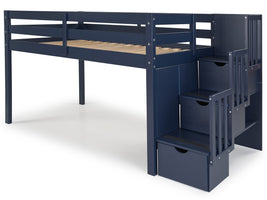 Low loft only 49 inches high for more flexibility in placing it in a room with a low ceiling