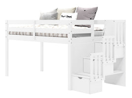 Low loft only 49 inches high for more flexibility in placing it in a room with a low ceiling