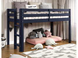 This Twin Low Loft Bed in Blue will look great in your child's bedroom