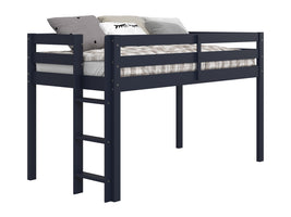 Bedz King Twin Low Loft Contemporary Bed with Ladder in Blue for only $275