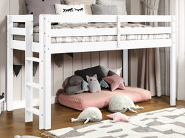 This Twin Low Loft Bed in White will look great in your child's bedroom