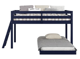Twin under-bed is free-standing. It can be positioned anywhere in your bedroom