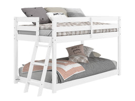 Bedz King Twin over Twin Low  Bunk Bed in White for only $375