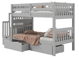 Bunk Bed Twin over Twin Stairway with 2 Under Bed Drawers in Gray for only $899