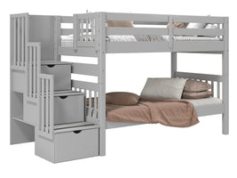 Bunk Bed Twin over Twin Stairway in Gray for only $749