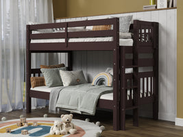 This Twin over Twin Bunk Bed in Dark Cherry will look great in your child's bedroom