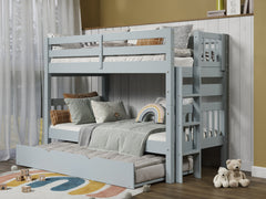 Bunk Bed Twin over Twin End Ladder Breezy Blue with Trundle for only $499