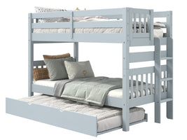 Bunk Bed Twin over Twin End Ladder in Breezy Blue with a Twin Trundle for only $499