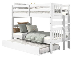 Bunk Bed Twin over Twin End Ladder in White with a Twin Trundle for only $499