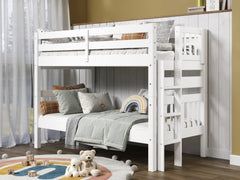 This Twin over Twin Bunk Bed in White will look great in your child's bedroom