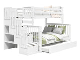 Bunk Bed Twin over Full Stairway with a Full Trundle in White for only $1098
