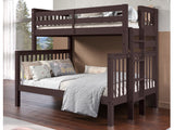 Enhance your kids bedroom with this Twin over Full Bunk Bed with End Ladder in Dark Cherry