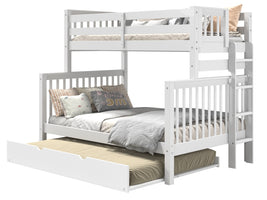 Bunk Bed Twin over Full End Ladder in White with a Full Trundle for only $599