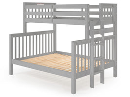 Twin over Full Bunk Bed Gray with 4 Step Ladder