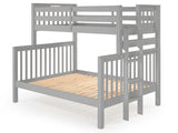 Twin over Full Bunk Bed Gray with 4 Step Ladder