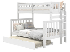 Bunk Bed Twin over Full End Ladder in White with a Twin Trundle for only $599