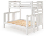 Twin over Full Bunk Bed White with 4 Step Ladder