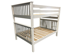 OPEN BOX Bunk Beds Full over Full End Ladder, White-Gray