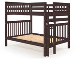 Full over Full Bunk Bed Dark Cherry with End Ladder 