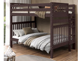 This Full over Full Bunk Bed in Dark Cherry will look great in your child's bedroom