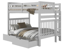 Bunk Bed Full over Full End Ladder in Gray with 2 Drawers for only $699