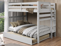 This Full over Full Bunk Bed in Gray with a Full Trundle will look great in your child's bedroom