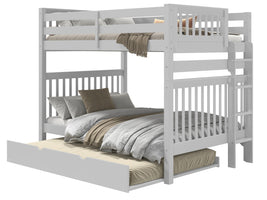 Bunk Bed Full over Full End Ladder in Gray with a Full Trundle for only $699