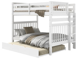 Bunk Bed Full over Full End Ladder in White with a Full Trundle for only $699