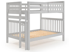 Full over Full Bunk Bed Gray with End Ladder 