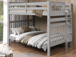 Bunk Beds Full over Full End Ladder, Gray