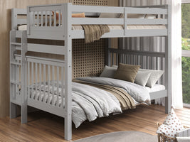 Bunk Beds Full over Full End Ladder, Gray