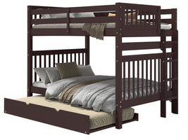 Bunk Bed Full over Full End Ladder in Dark Cherry with a Twin Trundle for only $649