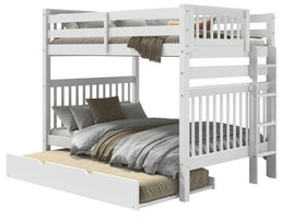 Bunk Bed Full over Full End Ladder in White with a Twin Trundle for only $699