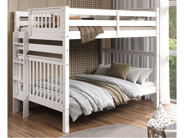 Bunk Beds Full over Full End Ladder, White