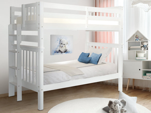 OPEN BOX - Bunk Bed Tall Twin over Twin End Ladder White for only $329