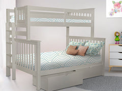 Enhance your kids bedroom with this Twin over Full Bunk Bed with End Ladder and 2 Under Bed Drawers in Gray