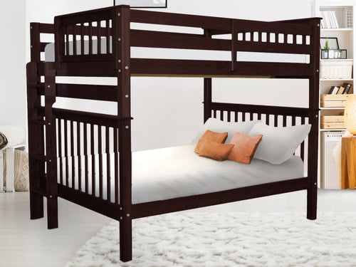 Bunk Beds Full over Full End Ladder, Dark Cherry