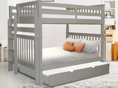 This Full over Full End Ladder Bunk Bed with a Full Trundle in Gray will look great in your home