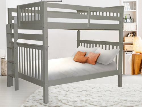 Bunk Beds Full over Full End Ladder, Gray