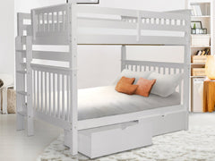 This Full over Full End Ladder Bunk Bed with 2 Under Bed Drawers in Gray will look great in your home