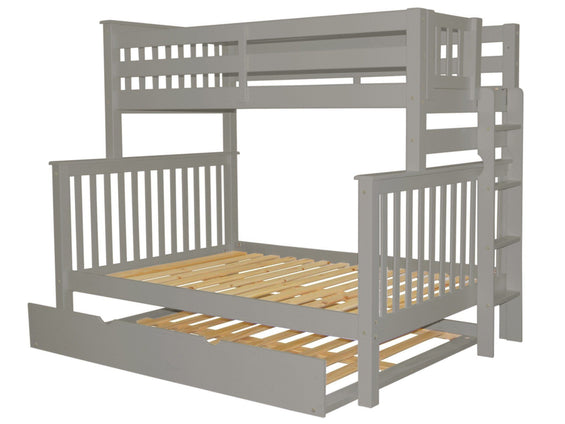 Bunk Beds Twin Full End Ladder Gray 